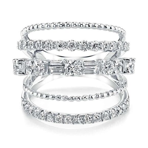 💝 Latest Design 925 Silver Plated White CZ Wedding Ring, FB16FA1133 - Picture 1 of 7